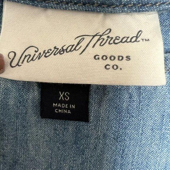 Denim Chambray Dress XSMALL NEW - Picture 9 of 10